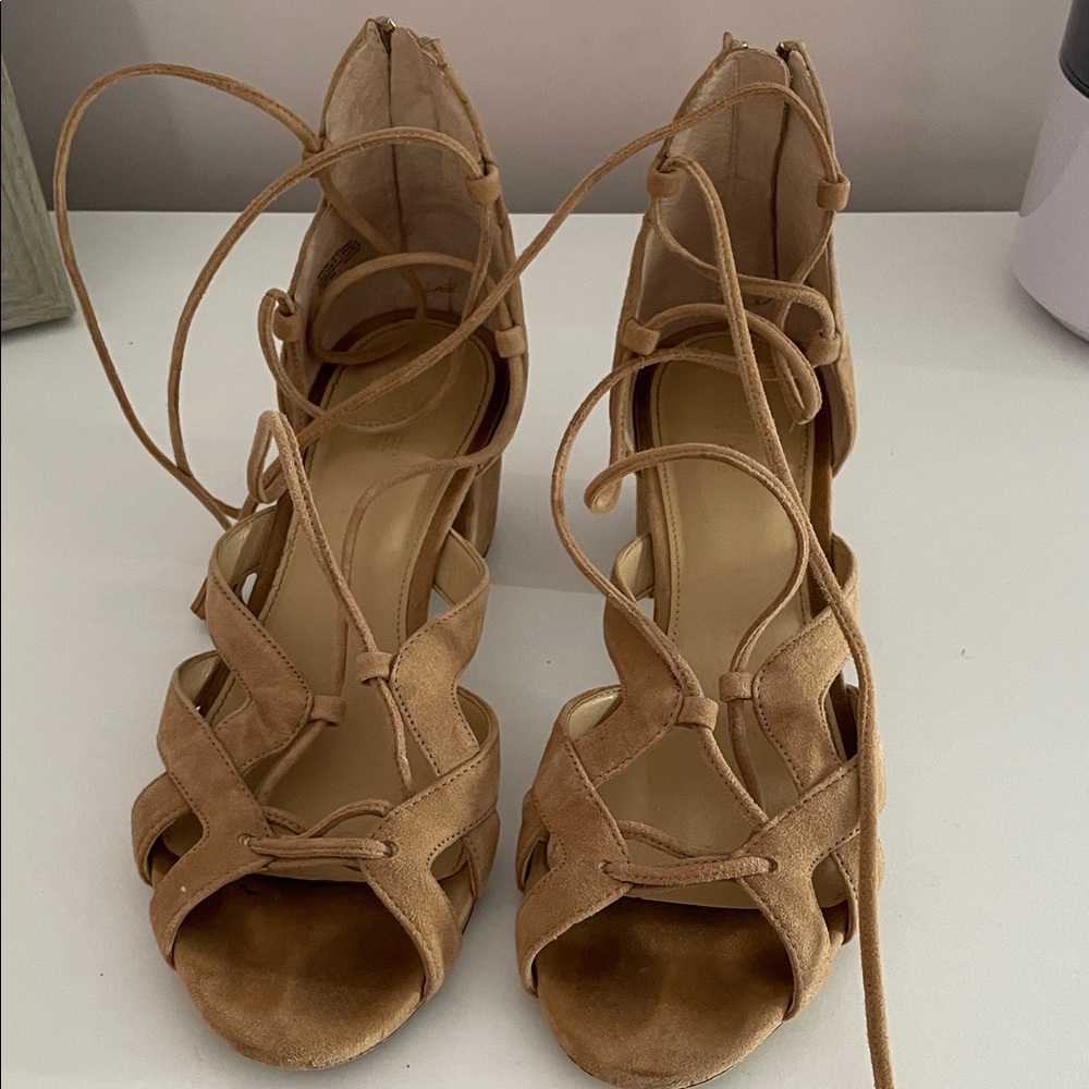 Michael Kors Tan Lace-Up Heels